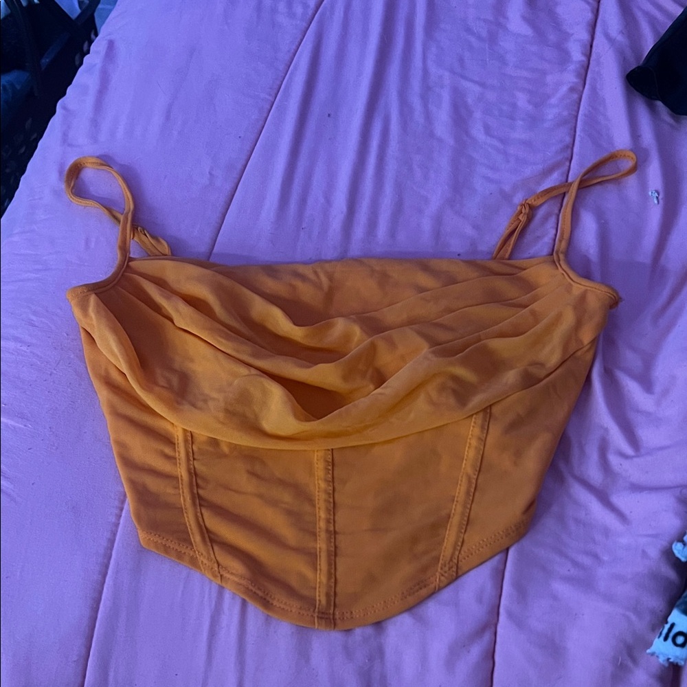 Orange Women's Draped Top